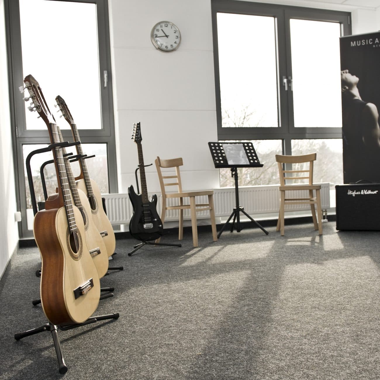 Gitarrenraum für Schüler und Dozenten