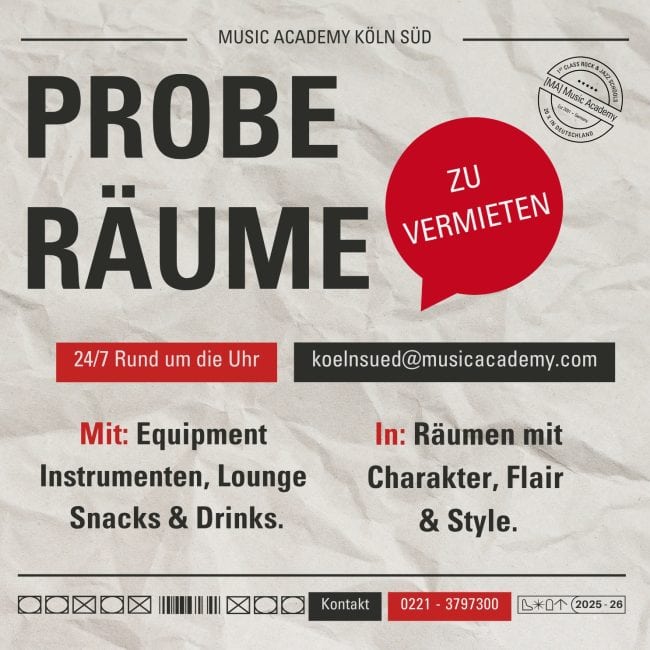 Miete jetzt deinen Proberaum