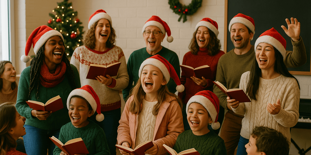 Kinder und Erwachsene singen zurm Advent