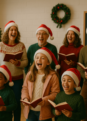 Kinder und Erwachsene singen zurm Advent