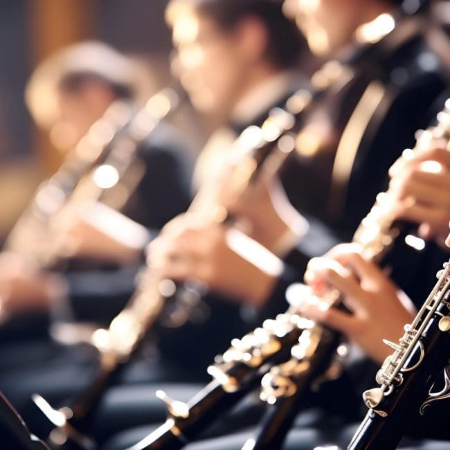 Orchester spielt Klarinette